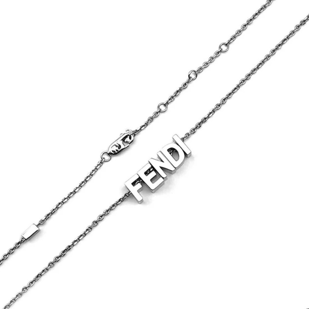 Fendi Polladio Logo Letter Pendant Necklace - Picture 2 of 6